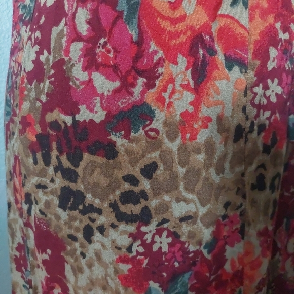 Vintage Floral Midi/Maxi Skirt Earth tones Size 8 Bohemian hippie Classic - Picture 3 of 7